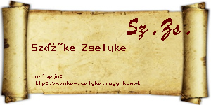 Szőke Zselyke névjegykártya